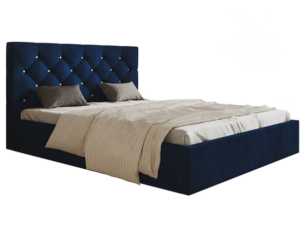 Polsterbett mit Bettkasten und Lattenrost 160x200 Selva Dunkelblau