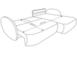 Ecksofa L-Form Links mit Schlaffunktion und Bettkasten Oreo Creme