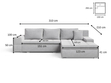Ecksofa L-Form mit Schlaffunktion und Bettkasten Sonia Grau