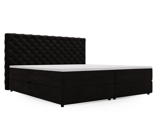 Boxspringbett mit Bettkasten 160x200 Bergamo Schwarz