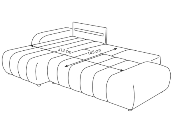Ecksofa mit Schlaffunktion und Bettkasten Rechts Adoro Grau