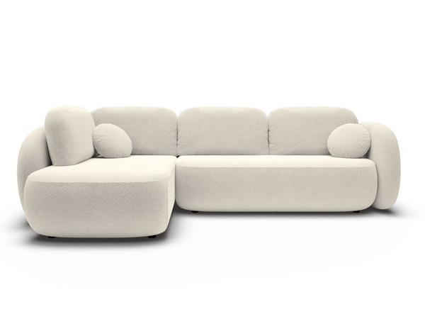 Ecksofa mit Schlaffunktion und Bettkasten Links Carino Creme