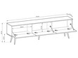 TV-Lowboard mit Türen 175 cm Diolo Weiß mit glatter Front auf goldenen Beinen