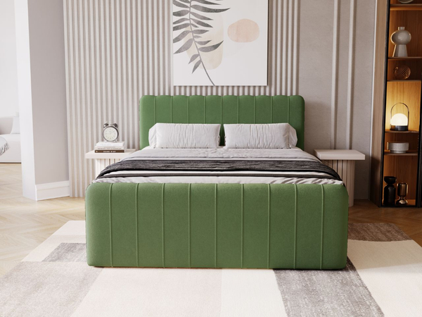 Boxspringbett mit Bettkasten 140x200 Osteno Grün