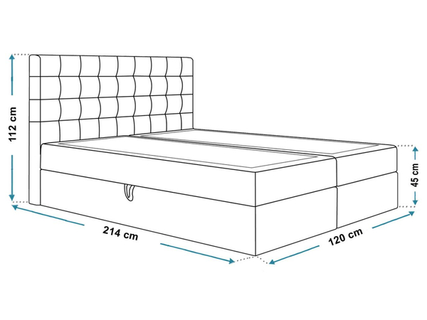 Boxspringbett mit Bettkasten 120x200 Denza Dunkelblau