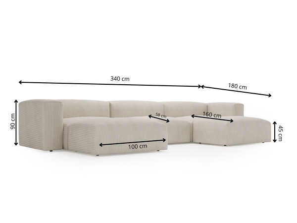 Wohnlandschaft Universell Moderne Cord Ecksofa Landi Honigfarben