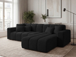 Ecksofa L-Form Rechts Nork Schwarz