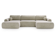 Wohnlandschaft mit Schlaffunktion und Bettkasten Savana Hellbeige