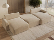 Wohnlandschaft mit Schlaffunktion und Bettkasten Aurora Beige
