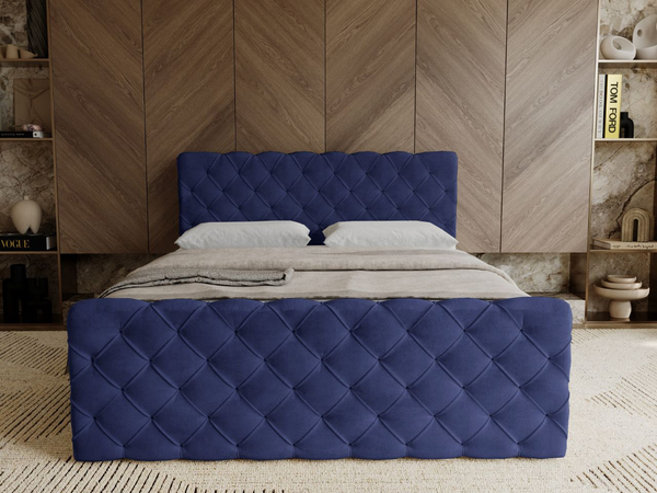 Boxspringbett mit Bettkasten 120x200 Lunaris Blau