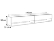Hänge TV-Schrank 180 cm für Wohnzimmer mit LED-Beleuchtung Aurelie Weiß Hochglanz