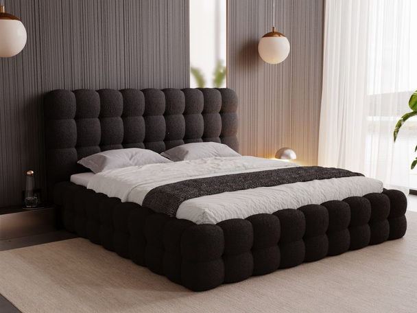 Polsterbett mit Bettkasten und Lattenrost 180x200 Twist Schwarz