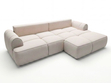 Ecksofa L-Form Rechts mit Schlaffunktion und Bettkasten Bonno Beige