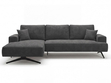 Ecksofa L-Form auf Metallbeinen Leto Links Anthrazit