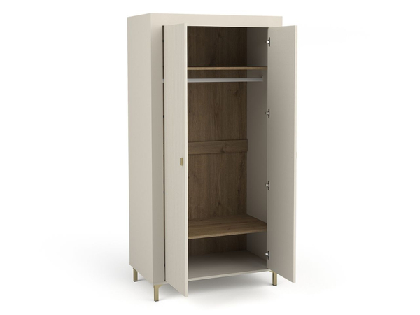 Kleiderschrank mit Drehtüren und Kleiderstange Messina Kaschmir