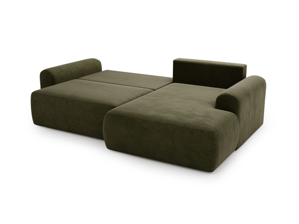 Ecksofa L-Form mit Schlaffunktion und Bettkasten Savana Rechts Grün
