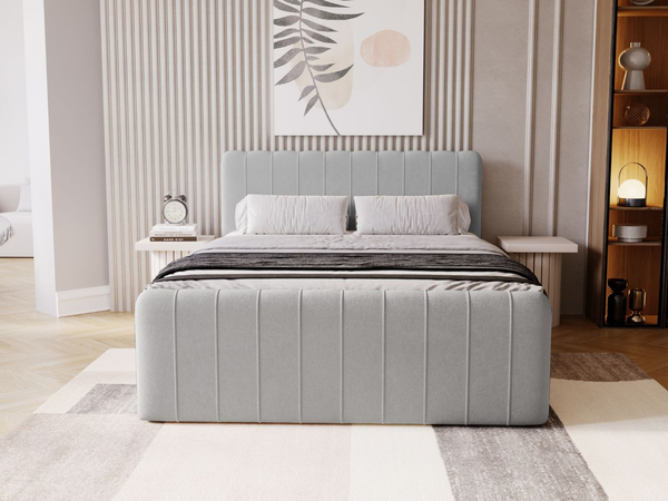 Boxspringbett mit Bettkasten 180x200 Osteno Grau