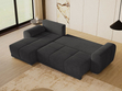 Ecksofa L-Form mit Schlaffunktion und Bettkasten Monti Links Anthrazit
